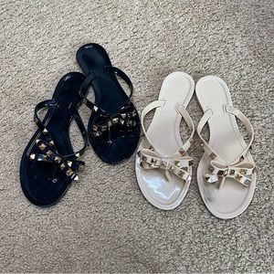 TRENDING SET OF 2 STUDDED BOW SANDALS SIZE 38 (7)